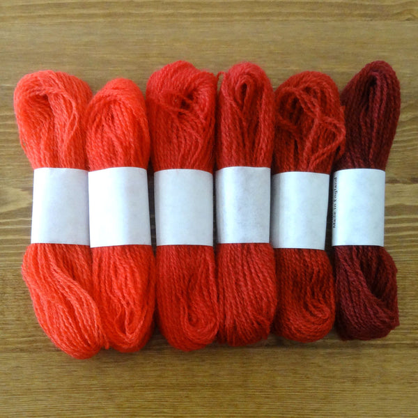 Crewel Wool Color Range, “Reds”