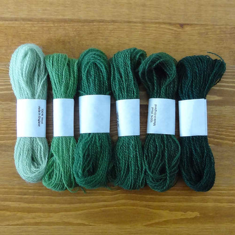Crewel Wool Color Range, “Sea Green”