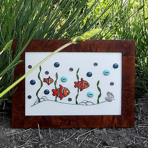 Crazy For Crewel Fishy Fishy Crewelwork Embroidery Kit