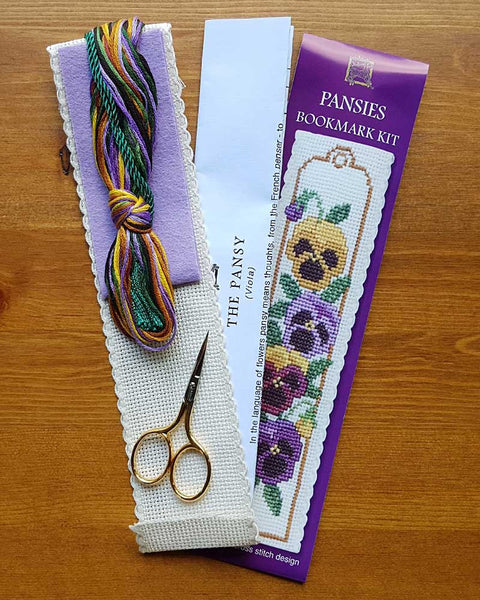 Pansies Bookmark Cross Stitch Kit