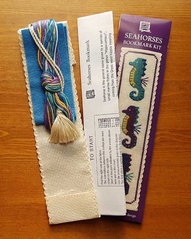 Seahorses Bookmark Cross Stitch Kit