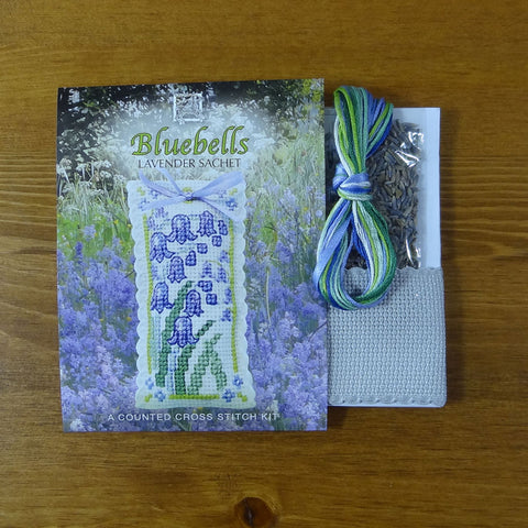 Bluebells cross stitch lavender sachet kit