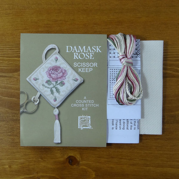 Damask Rose Cross Stitch Scissor Keep Kit