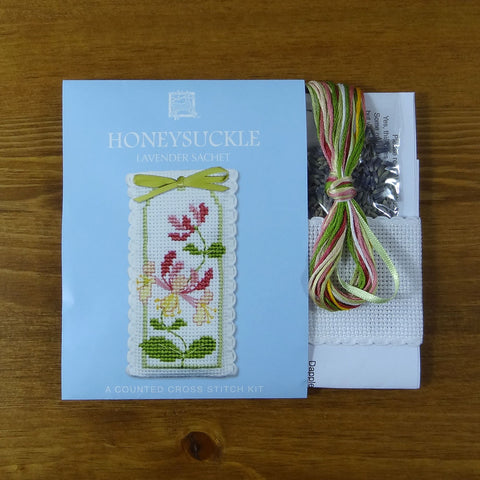 Honeysuckle Cross Stitch Lavender Sachet Kit