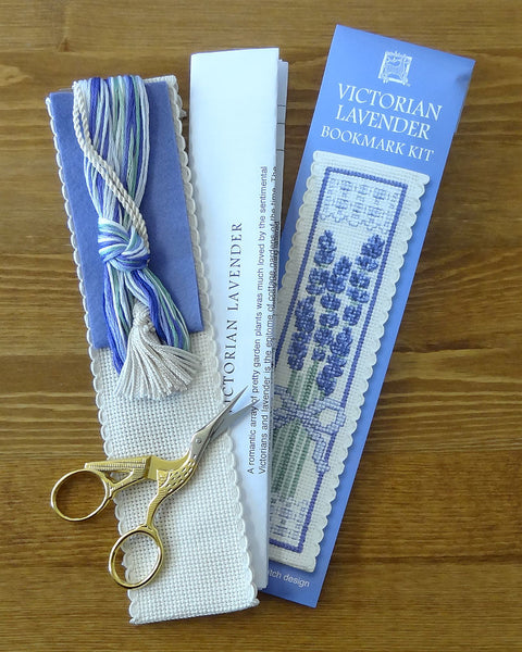 Victorian Lavender Cross Stitch Bookmark Kit